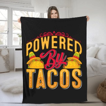 Discover Powered By Tacos Fleece Blankets