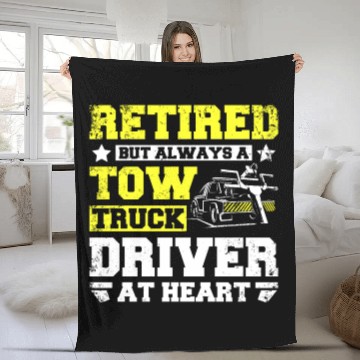 Discover Retired but always a tow truck driver at heart Fleece Blankets