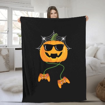 Discover Halloween Jack O Lantern Gamer Boys Kids Men Fleece Blankets