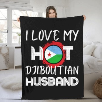 Discover Funny Djiboutian Husband Proud Wife Fleece Blankets