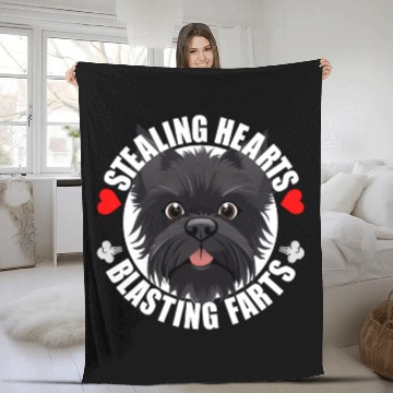 Discover Affenpinscher Comedy Stealing Hearts Blasting Fleece Blankets
