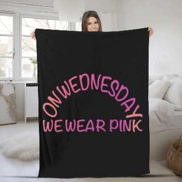 Discover on wednesday we wear pink Fleece Blankets