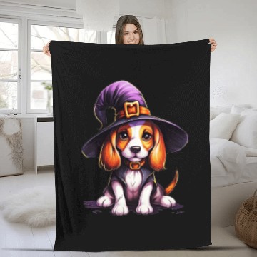 Discover Bark or Treat: Funny Halloween Dog Fleece Blankets