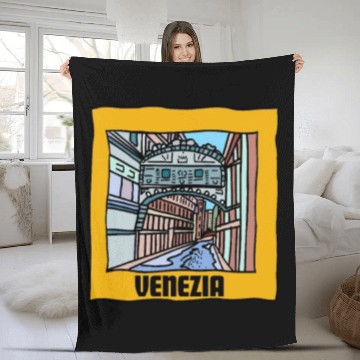 Discover Venice Gondola Italy Venezia Fleece Blankets