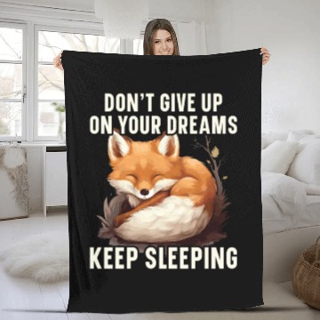 Discover Sleeping Fox Sleepyhead Napping Sleep Fox Lover Fleece Blankets