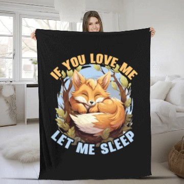 Discover Sleeping Fox Sleepyhead Napping Sleep Fox Lover Fleece Blankets