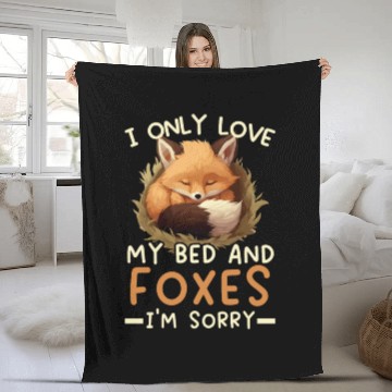 Discover Sleeping Fox Sleepyhead Napping Sleep Fox Lover Fleece Blankets