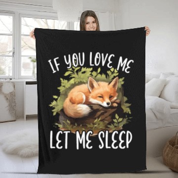 Discover Sleeping Fox Sleepyhead Napping Sleep Fox Lover Fleece Blankets