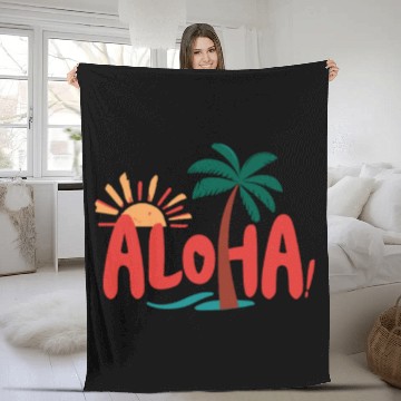 Discover Tropical Aloha Beach Fleece Blankets | Relaxing Island Fleece Blankets