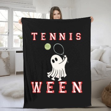 Discover Tennis Ghost Halloween Fleece Blankets