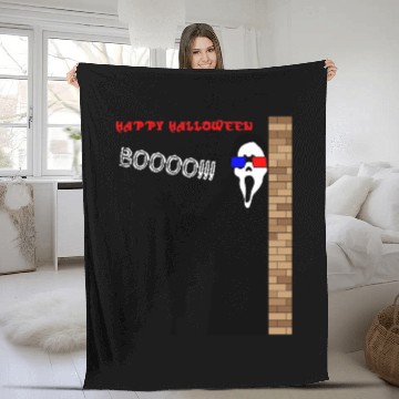 Discover Happy Halloween Ghost Boo with 3D glasses Fleece Blankets