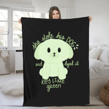 Discover Key Lime Green Dog Fleece Blankets