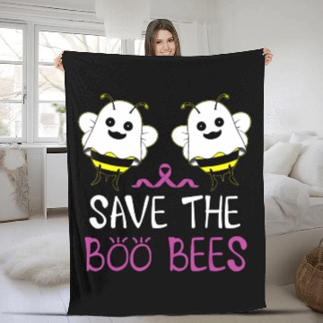Discover Save The Boo Bees Breast Cancer Awareness Fleece Blankets