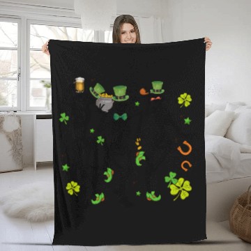 Discover Skeleton Saint Patrick s Day Fleece Blankets