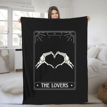 Discover The Lovers Tarot Card Got Skeleton Skull Halloween Fleece Blankets