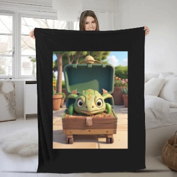 Discover Tortuga grande con caja en jardin Fleece Blankets