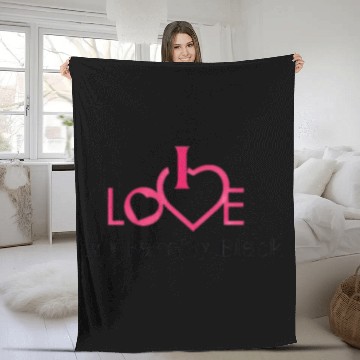 Discover i love my family black Fleece Blankets