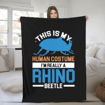 Discover Rhino Beetle Insect Entomology Rhinoceros Beetle Fleece Blankets