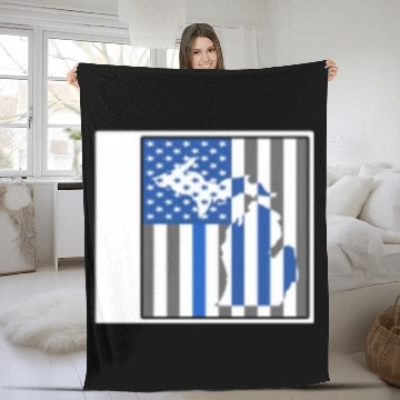 Discover Police Fleece Blankets, Michigan State Police Fleece Blankets, Detroit