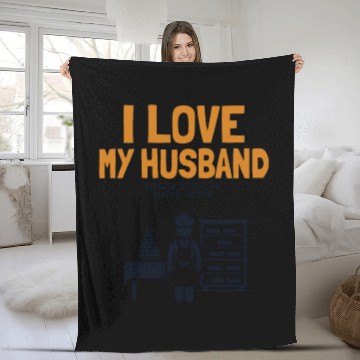 Discover I Love My Husband Baking Bread Expert Pastry Chef Fleece Blankets