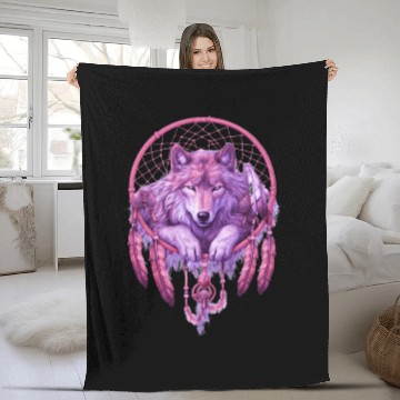 Discover Moonlit Serenade Wolf Fleece Blankets