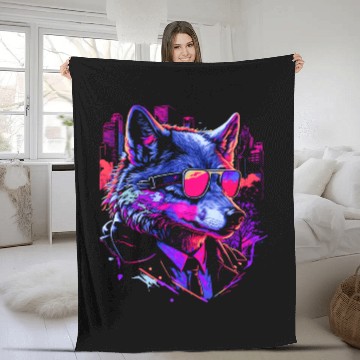 Discover Retro Night Howler Fleece Blankets