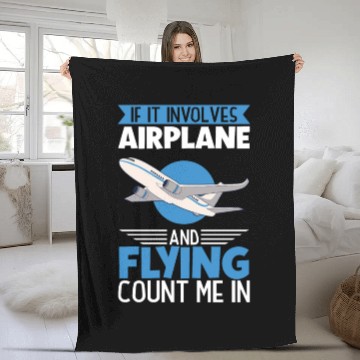 Discover Pilot Aviation Airplane Airline Future Pilots Fleece Blankets