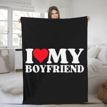 Discover I Love My Boyfriend Fleece Blankets