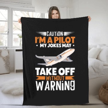 Discover Pilot Aviation Airplane Airline Future Pilots Fleece Blankets
