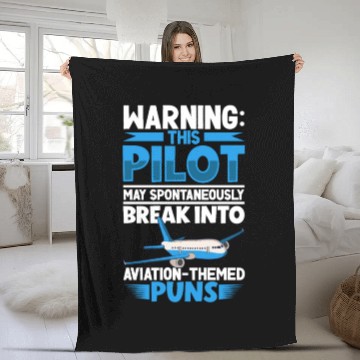 Discover Pilot Aviation Airplane Airline Future Pilots Fleece Blankets