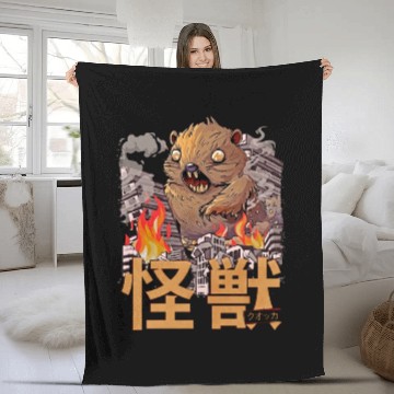 Discover Kaiju Quokka Japanese Anime Monster Fleece Blankets