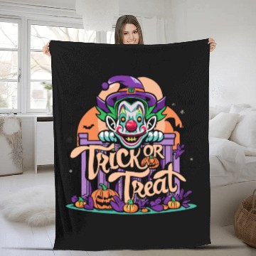 Discover Halloween Clown Fleece Blankets