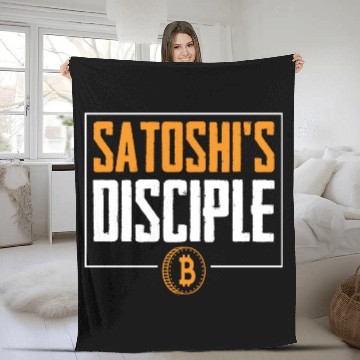 Discover Satoshi's Disciple Bitcoin Logo Fleece Blankets