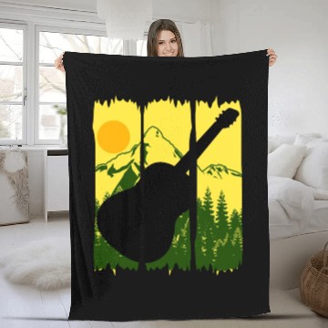 Discover Guitar Nature Hiking Music Guitarist Fleece Blankets