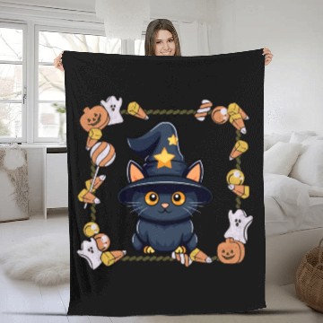 Discover HALLOWEEN KITTY Fleece Blankets