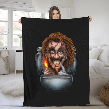 Discover Horror toilet Monster #2 Fleece Blankets
