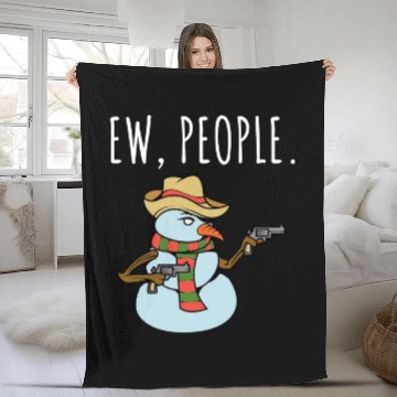 Discover Ew People Armed Snowman Fleece Blankets