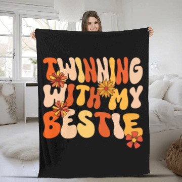 Discover Twinning With My Bestie Spirit Week Twin Day Fleece Blankets