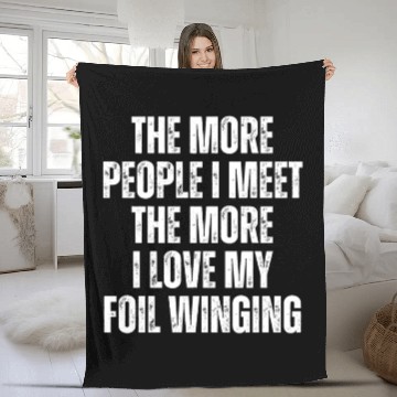 Discover Wing Surfer Wingsurfing Retro Foil Wing Fleece Blankets