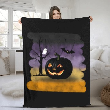 Discover "The Midnight Pumpkin" Fleece Blankets