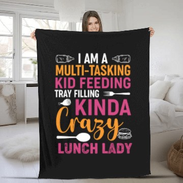 Discover Lunch Lady Cafeteria School Food Service Crew Kitc Fleece Blankets