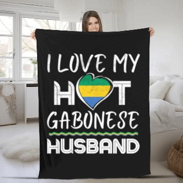 Discover Funny Gabonese Husband Proud Wife Fleece Blankets