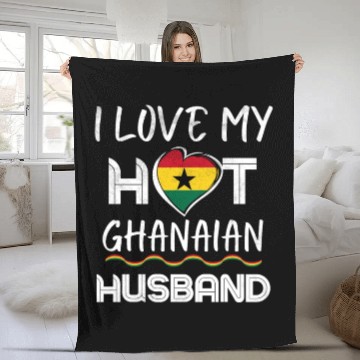 Discover Funny Ghanaian Husband Proud Wife Fleece Blankets