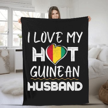 Discover Funny Guinean Husband Proud Wife Fleece Blankets