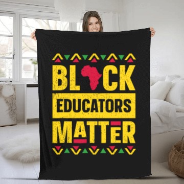 Discover Black Educators Matter - Teacher Black History Fleece Blankets