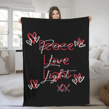 Discover PEACE, LOVE, LIGHT Fleece Blankets