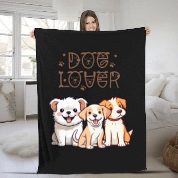 Discover 3 Cute Dogs for Dog Lovers Fleece Blankets