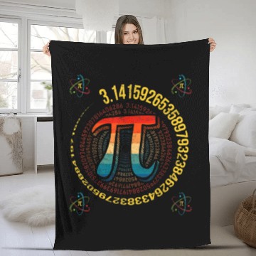 Discover Funny Pi Day Fleece Blankets Spiral Pi Math Fleece Blankets for Pi Day