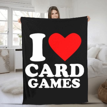 Discover Geek Nerdy Gamer I Love Card Games Fleece Blankets