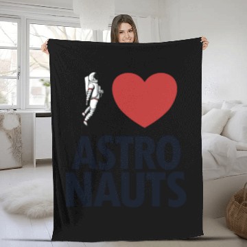 Discover I Love Astronauts Spacecraft Cosmonaut Astronaut Fleece Blankets